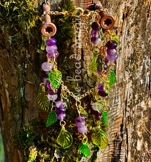 Amethyst grape charm bracelet