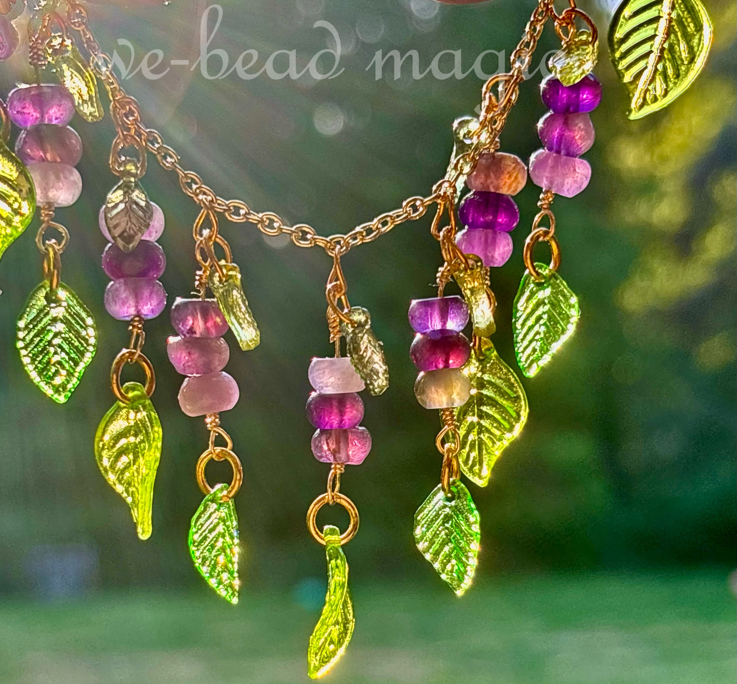 Amethyst grape charm bracelet