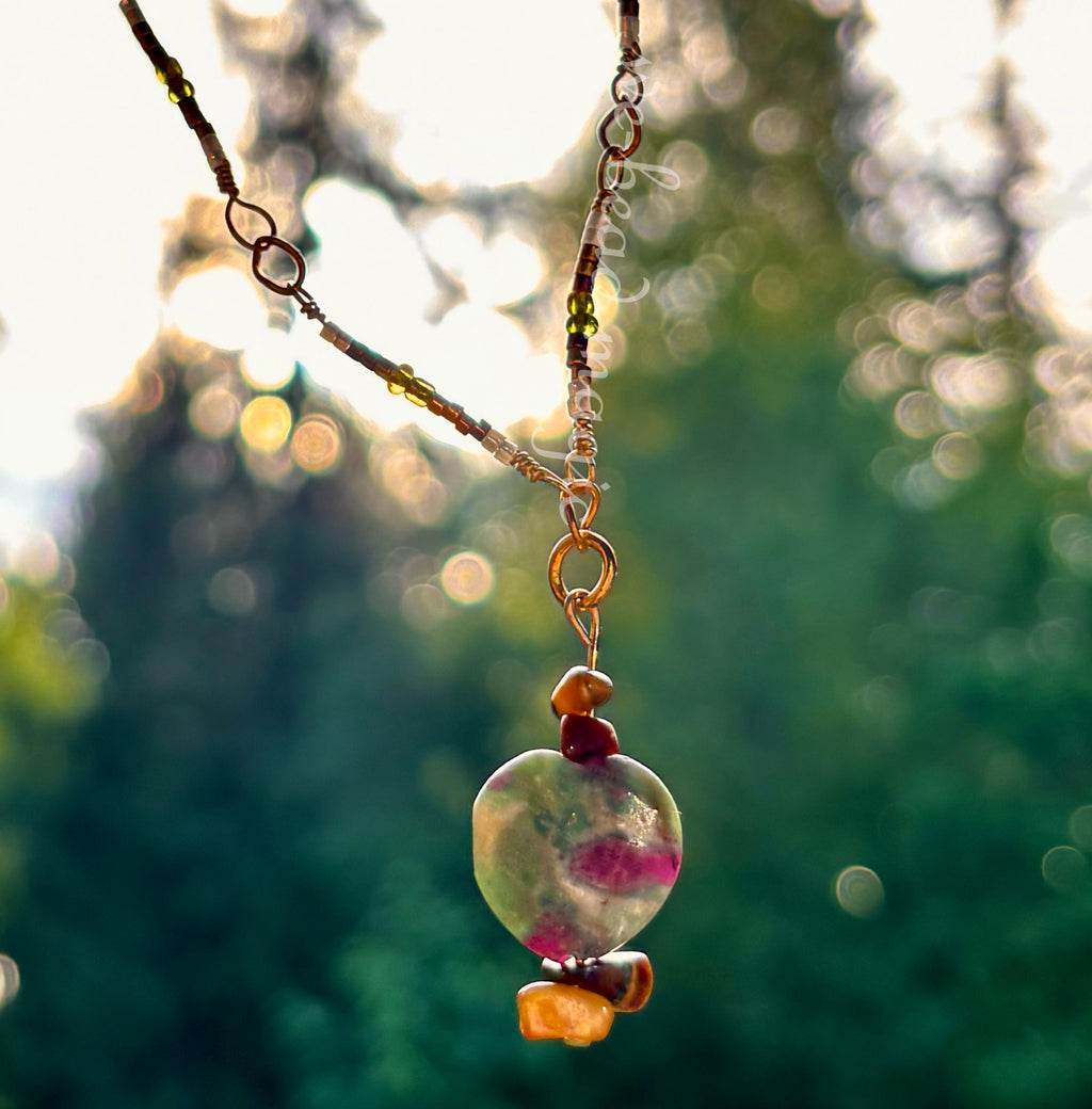 Zoisite and Tigers eye necklace